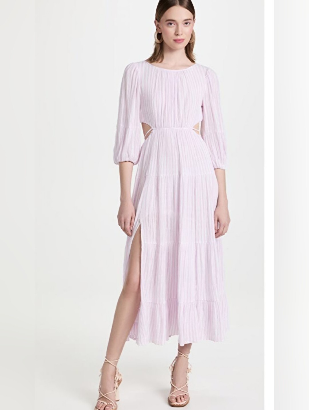 Cinq A Sept Lyle Pale Iris Cut Out Back Midi Dress. Nwt